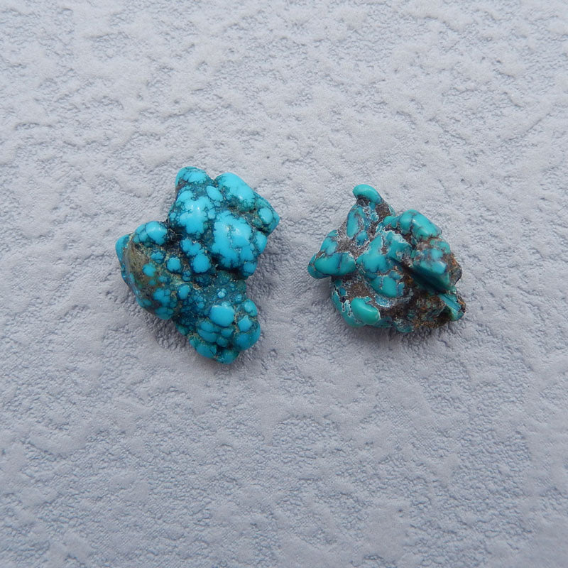 2 PCS 天然石块绿松石凸圆形，16X15X7mm，3.7g