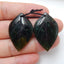 Natural Green Opal Carved leaf Earring Bead 34x20x4mm, 7.1g