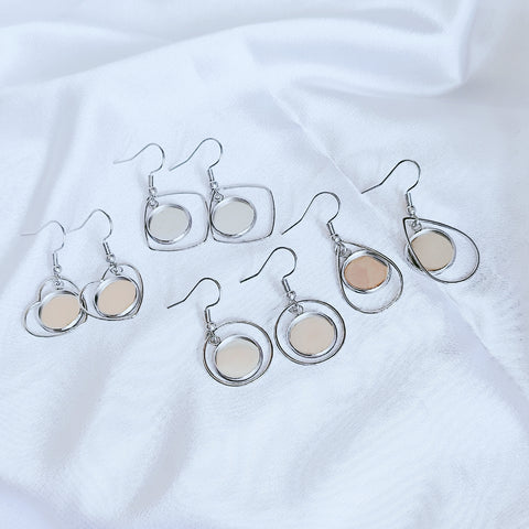 BITEFU Earrings with Groove Design - Geometric Gold-Plated and Silver-Plated DIY Accessories