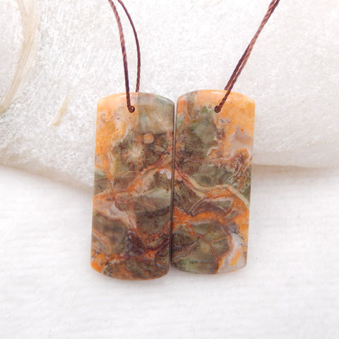 Natural Mushroom Jasper Earring Beads 32X13X4mm, 7.5g