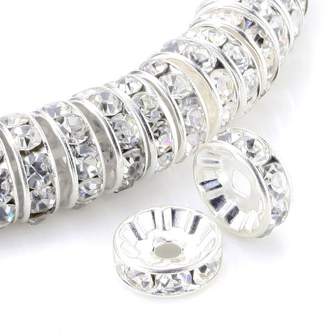 BITEFU Diamond-Studded Bracelet with Spacer Zircon Beads, 18K Gold Plated Spacer Beads Necklace