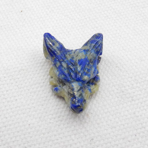 Natural Lapis Lazuli Carved wolf head Pendant Bead 23*16*9mm, 4.2g