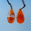 Natural Red Agate Earring Beads 27x14x6mm, 6.5g