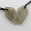 Natural Labradorite Carved leaf Earring Beads 19x11x4mm, 2.4g