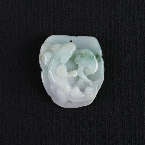 Handmade Jewelry,Carved Natural Jade Lizard Gemstone Pendant Bead,Unique Stone Pendant,39x34x12mm,20.3g