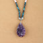 Natural Amethyst, Chrysocolla, Rose Quartz Pendant Beads for Necklace