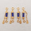 1 Pair Silver Gold Plated Natural High Quality Lapis Lazuli Gemstone Earring Beads,Jewelry DIY Making,33x5mm, 3g