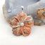 Natural Crazy Lace Agate Carved flower Pendant with 925 Sterling Silver Pinch Bail 47x45x7mm, 22g