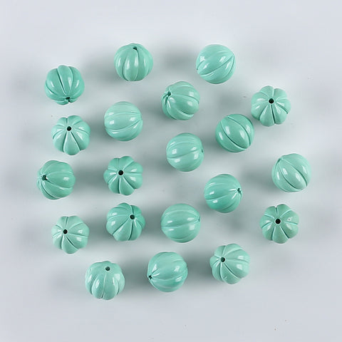 1 Pair Carved Turquoise Pumpkin Shape Gemstone Earring Beads,Handmade Gemstone Wholesale,10mm,2.2g