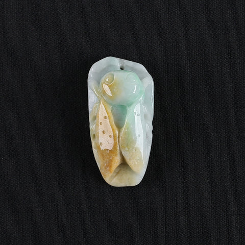 Handmade Jewelry,Natural Jade Carved Cicada Gemstone Pendant Bead,Unique Pendant for Necklace,43x22x13mm,18.3g