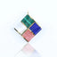 Intarsia of Malachite, Lapis Lazuli, Argentina Rhodochrosite, MOP Pendant with Copper Accessory 27x24x4mm, 3.8g