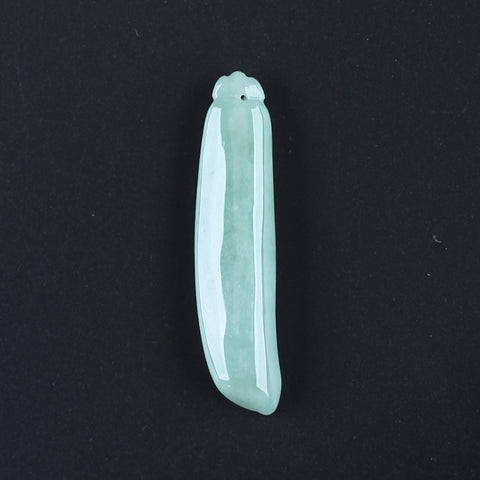 Natural Jade Carved figurine Pendant Bead 40*31*13mm, 24.2g