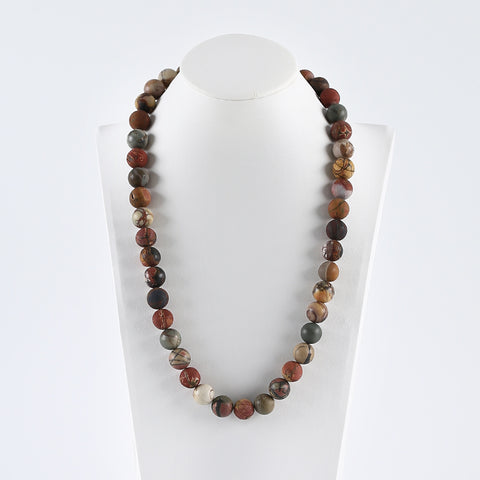 1 Strand 20 Inch Natural Multi-Color Picasso Jasper Gemstone Necklace,Popular Handmade Necklace for Gift,12mm,101g