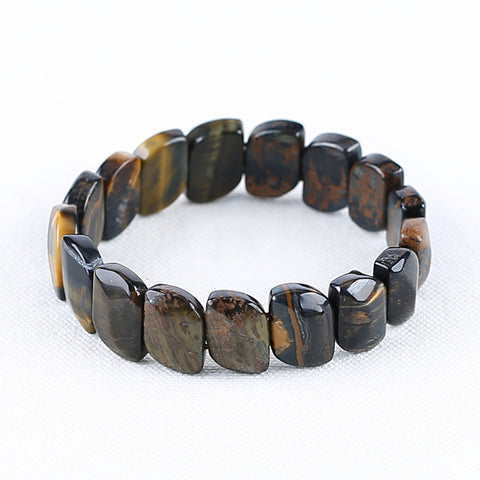 Natural Tiger's Eye Bracelet 16*12*6mm, 19cm length, 39g