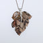 New Natural Chohua Jasper Handcarved Leaf Pendant,925 Sterling Silver Pinch Bail,58x43x8mm,19g