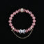 Natural Strawberry Quartz And White Quartz Gemstone Bracelet Gift, 17cm, 16x12x7mm, 8mm, 19.2g