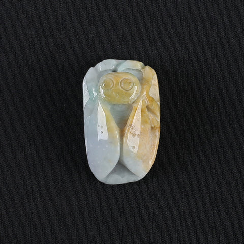 Handmade Jewelry,Natural Jade Carved Cicada Gemstone Pendant Bead,Unique Stone Pendant,38x24x15mm,23.8g