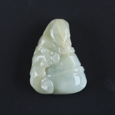 Natural Jade Carved figurine Pendant Bead 40*31*13mm, 24.2g