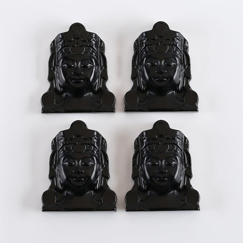 New Arrival!Carved Obsidian Buddha Head Gemstone Pendant Bead, Lucky Pendant For Necklace, 40x33×10mm, 15g