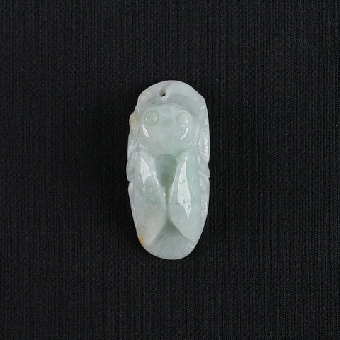 Carved Natural Jade Cicada Gemstone Pendant Bead,Unique Pendant for Necklace,Handmade Jewelry,43x20x12mm,16g