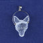 White Quartz Carved wolf head Pendant with 925 Silver 35x26x13mm, 13g