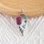 New Arrival!Handmade Jewelry Sterling Silver 925,Turquoise And Ruby Pendant,35×16×4mm, 2.8g