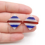 New Design Lapis Lazuli, Red Agate, White Jade Intarsia Gemstone Cabochons Bead, 22x4mm, 5.5g