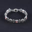 Natural Gemstone Carved Bracelet with 925 Stering Silver 18cm, 24g - Gomggsale