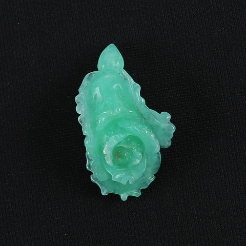 Hand Carved  AAA Grade Natural Chrysoprase Chinese Cabbage Gemstone Pendant Bead For Gemstone Jewelry Design ,Unique Gift,39×24×13mm,8g