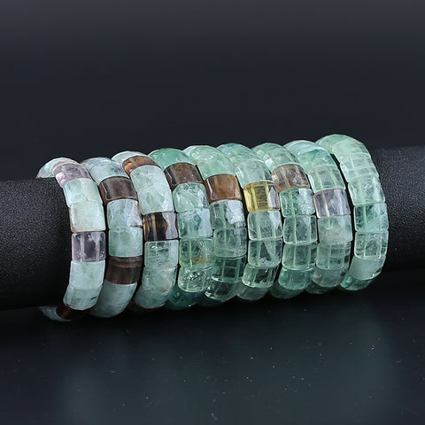 Natural Fluorite Bracelet 15*11*7mm, 20cm length, 46g