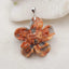 Natural Crazy Lace Agate Carved flower Pendant with 925 Sterling Silver Pinch Bail 42x39x10mm, 11g