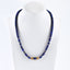 BITEFU 1 Strand Natural Lapis Lazuli Beads + Silver Gold Plated Pendant Gemstone Necklace For Jewelry Gift, 34.5g