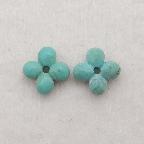 Natural Beautiful Turquoise Four Leaf Clover Gemstone Earring Beads , Jewelry DIY Making, 6×2mm, 0.1g