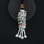 Nugget Shaped Beads Green Jade Car Charm, Tassel Car Pendant