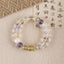 BITEFU Handmade Natural Amethyst And White Quartz, Citrine ,Colorful Gemstone Bracelet, Unique Gemstone Jewelry , 25.5g