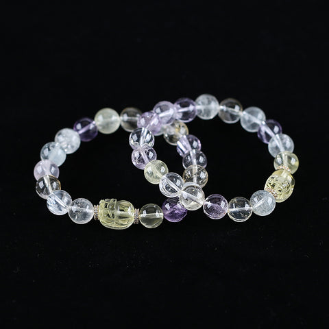 Handmade Natural  Unique Gemstone Jewelry Gift, Colorful Bracelet, 17cm, 10mm, 25.5g