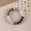 BITEFU Handmade Natural Amethyst And White Quartz, Kunzite And Agate，Colorful Gemstone Bracelet, Unique Gemstone Jewelry , 27.4g