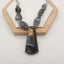 Natural Labradorite Faceted Pendant Gemstone Necklaces, Labradorite Gemstone Necklaces,47x23x10mm,6x5x4mm,19 Inch,46.8g