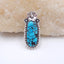 Natural Turquoise Pendant with flower 925 Sterling Silver 38x17x4mm, 7.5g