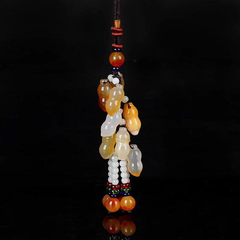 Pod Shaped Beads Red Agate Car Charm Tassel Car Pendant