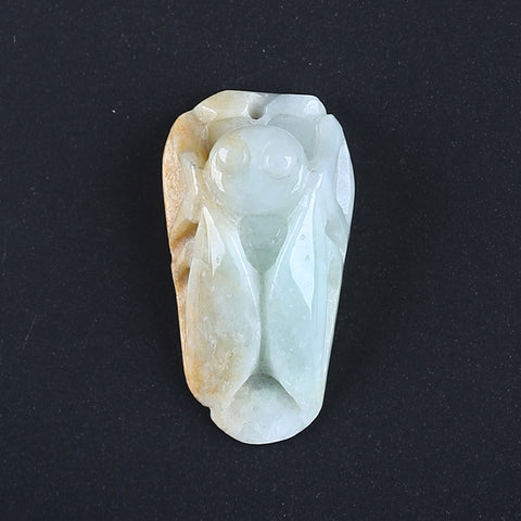 Natural Jade Carved figurine Pendant Bead 40*31*13mm, 24.2g