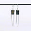 Intarsia of Tiger-Eye and White Quartz Earrings with 925 Sterling Silver 45x8mm, 8.9g