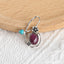 New Arrival!Handmade Jewelry Sterling Silver 925,Turquoise And Ruby Pendant,30×21×5mm, 2.9g