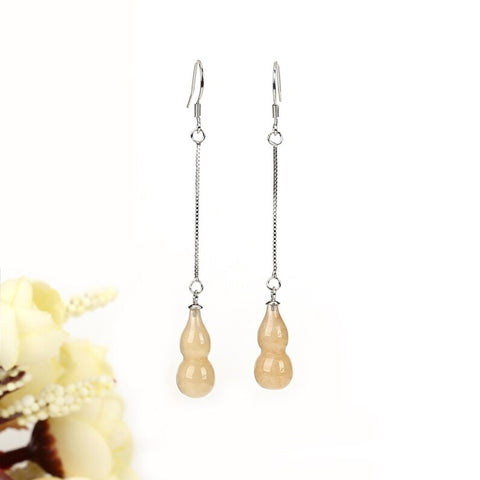 Natural Agate Earrings with 925 Silver Accessory 20x8mm, 3g