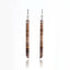 Natural Wood Fossil Long Dangle Earrings with 925 Sterling Silver Accessory 56x4mm, 5.4g