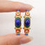 BITEFU 1Pair Silver Gold Plated Natural High Quality Lapis Lazuli Tube Gemstone Earring beads 5.6g