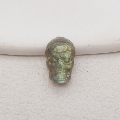 Natural Labradorite Carving Skull Gemstone Cabochon,15x10x6mm,1.4g