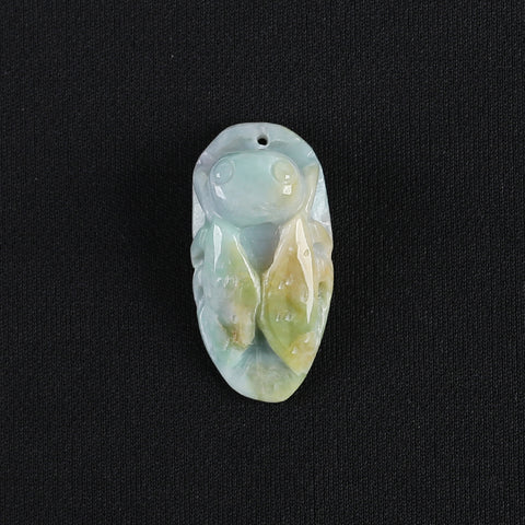 Carved Natural Jade Cicada Gemstone Pendant Bead,Unique Pendant for Necklace,Jewelry DIY Making,41x20x12mm,15.2g