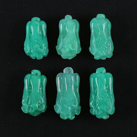 Hand Carved AAA Grade Natural Chrysoprase Chinese Cabbage Gemstone Pendant Bead For Jewelry Design, Unique Gemstone Jewelry Gift