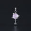 Natural Kunzite Brass Plated Silver Pendant Bead, Gemstone Jewelry Gift, 33x19mm, 4.7g